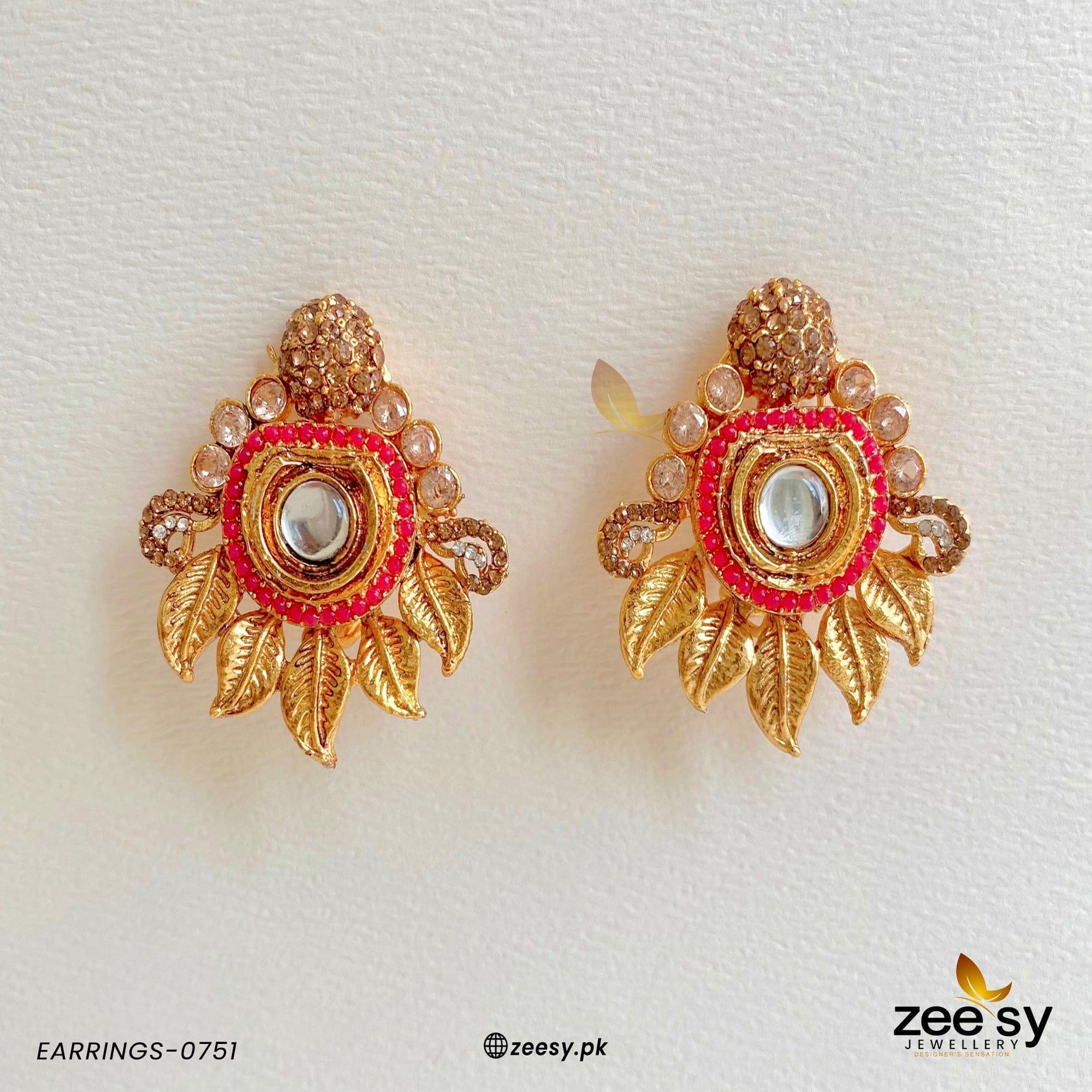 EARRINGS-0751 Red - Zeesy Jewellery