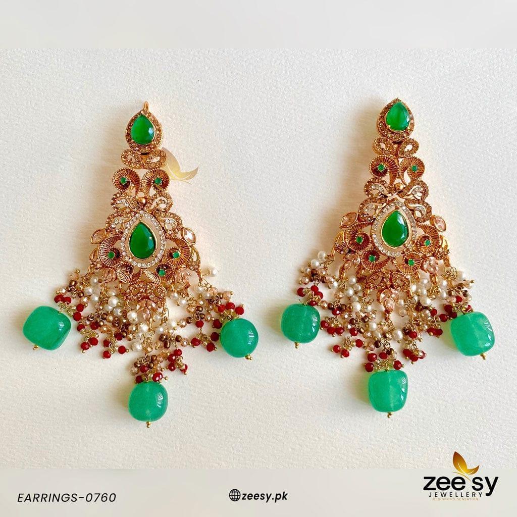 EARRINGS-0760 Red & Green - Zeesy Jewellery