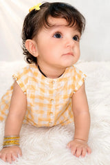 Urban Cut Yellow Check Print Infant 2-Piece Set-K0013