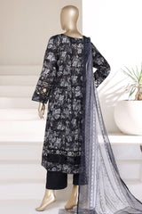 Sada Bahar Stitched 3 Piece Peplum Luxury Frock Vol-01 Suit-EMB-745-BLACK