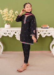 Modest Stitched 3 Piece Winter Edit Kids Collection'2025-3 Piece Khaddar Embroidered Black Suit