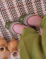 Mgs Style Khussa Collection-Lustre Pearl Ensemble  Lush Green