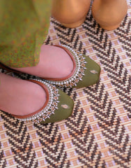 Mgs Style Khussa Collection-Lustre Pearl Ensemble  Lush Green