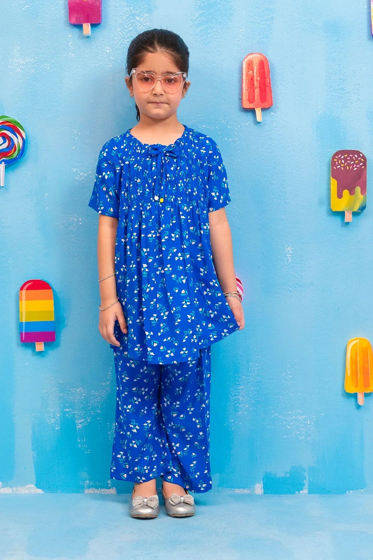 Ochre Clothing's elegant Printed Boski Linen 2-PC Suit for kids. Breathable, stylish, and perfect for ethnic events 