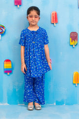 Ochre Clothing's elegant Printed Boski Linen 2-PC Suit for kids. Breathable, stylish, and perfect for ethnic events 