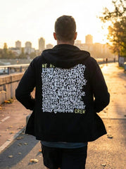 Urban Cut Crew Words Hoodie | Double Layer Cotton