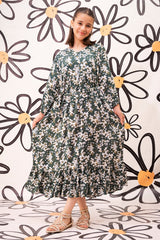 Shop the Printed Georgette Full Length Dress, a beautiful floral print maxi dress, offering a chic and stylish look 