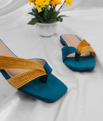 RTW Creation - Formal green thong sandals