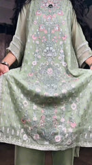 Urban Cut Embroidered Chiffon 2-Piece Suit | Chiffon Shirt & Viscose Trouser