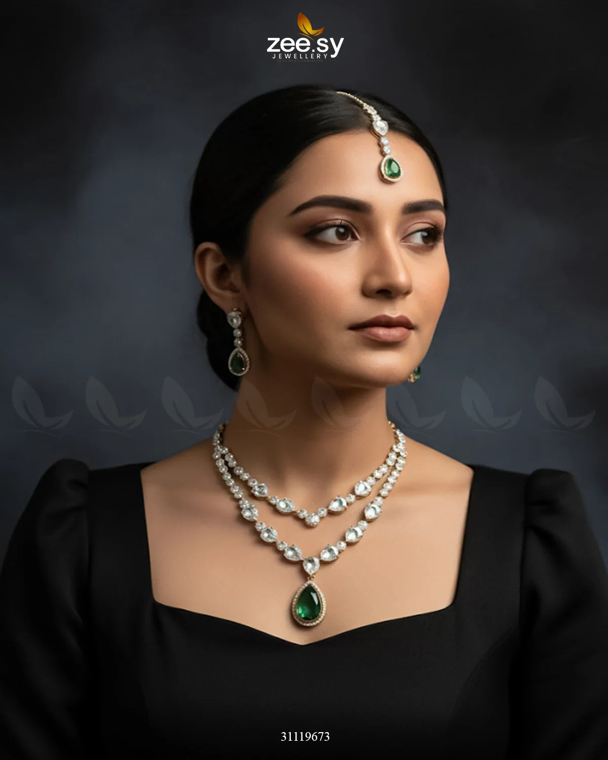 Interlock Traditional Necklace Set - Zeesy Jewellery