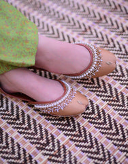 Mgs Style Khussa Collection-Lustre Pearl Ensemble  Golden Aura