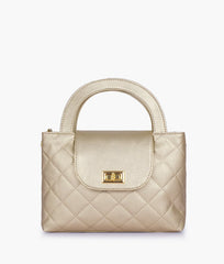 RTW Creation - Golden flap quilted bag with top handle