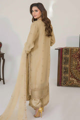 Serene By Azmeerah Stitched 3 Piece Hand Emb Festive Pret Suit-04-Golden Bliss