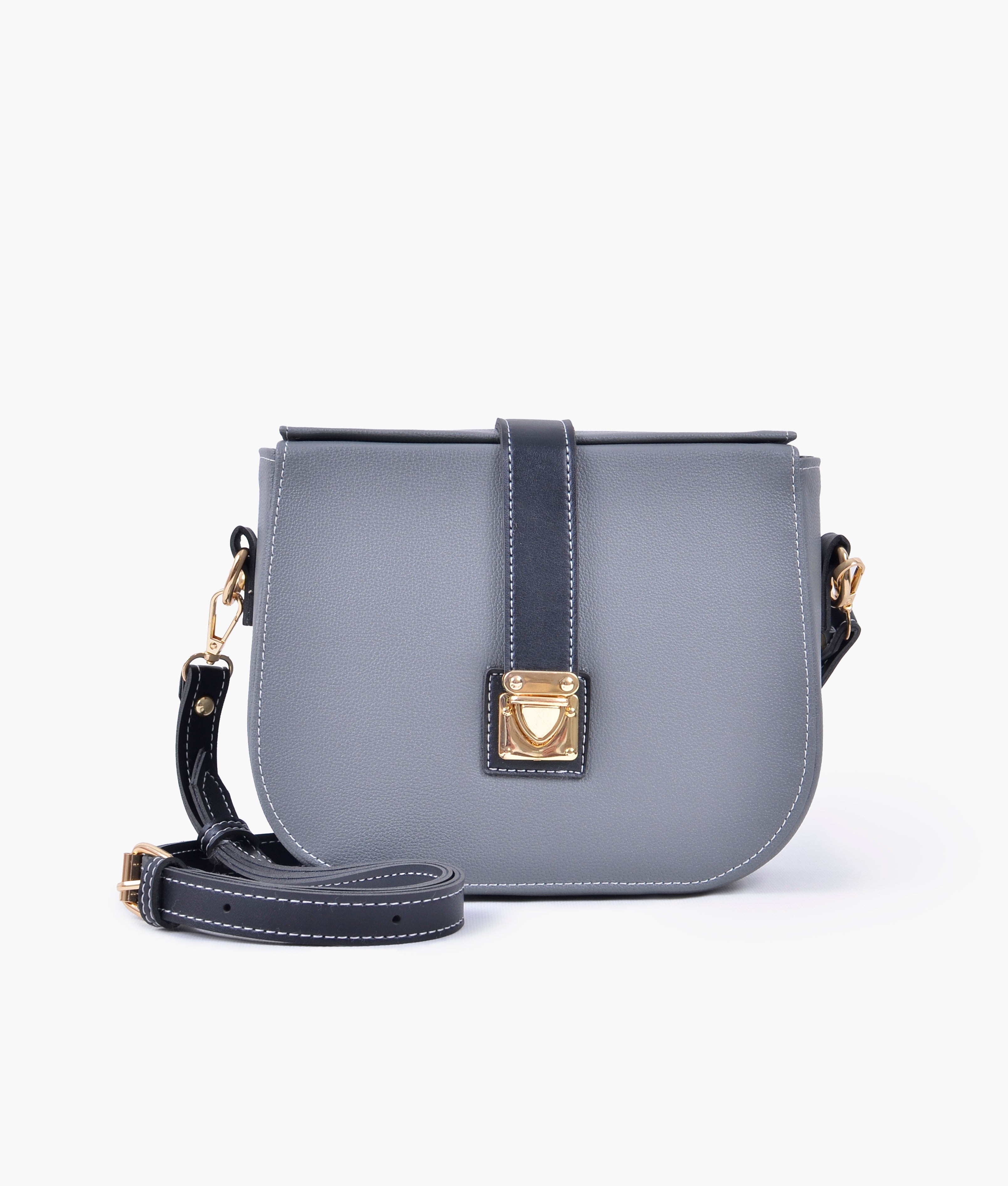 RTW Creation - Grey push-lock saddle bag