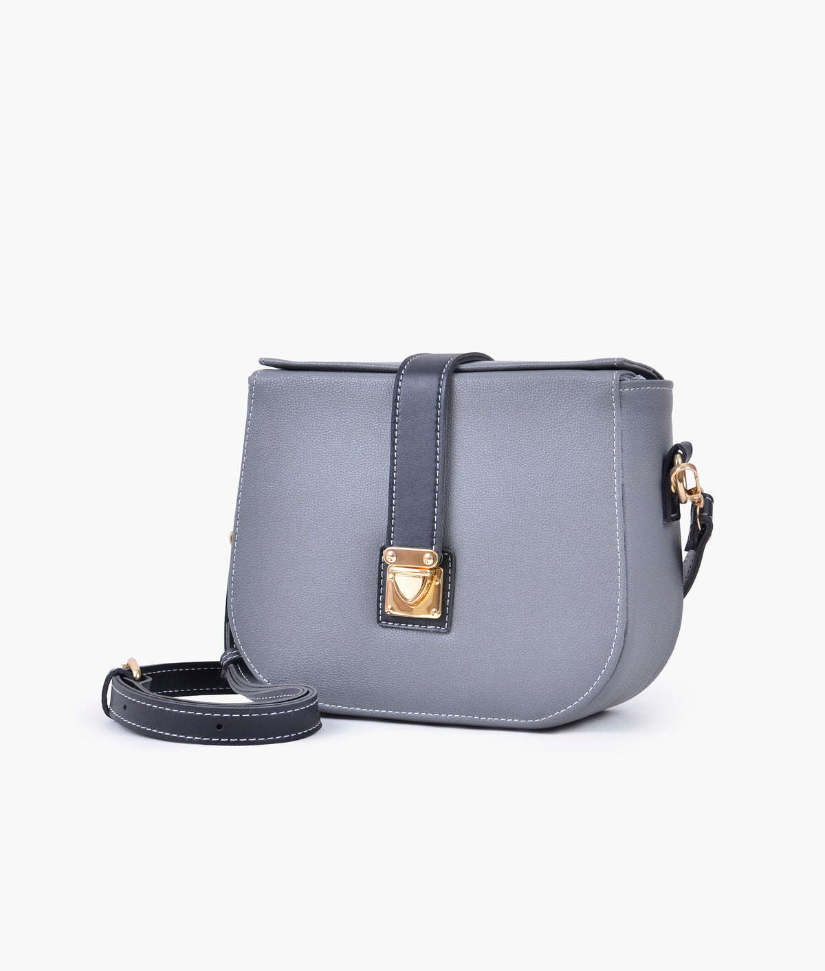 RTW Creation - Grey push-lock saddle bag