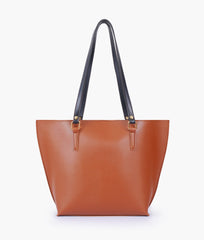 RTW Creation - Brown centre-stripe tote bag