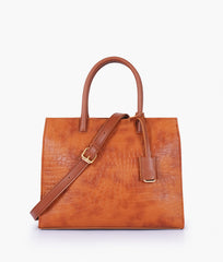 RTW Creation - Brown crocodile vintage handbag