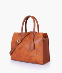 RTW Creation - Brown crocodile vintage handbag