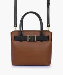 RTW Creation - Brown handbag with front buckle