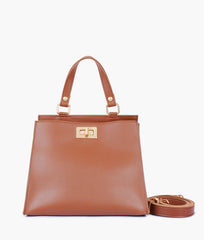 RTW Creation - Brown front lock top-handle mini bag