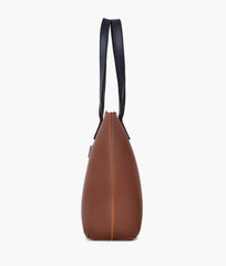 RTW Creation - Horse brown with black long handle tote bag