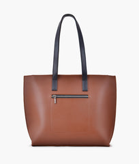 RTW Creation - Horse brown with black long handle tote bag