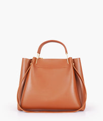 RTW Creation - Brown metal handle tote bag