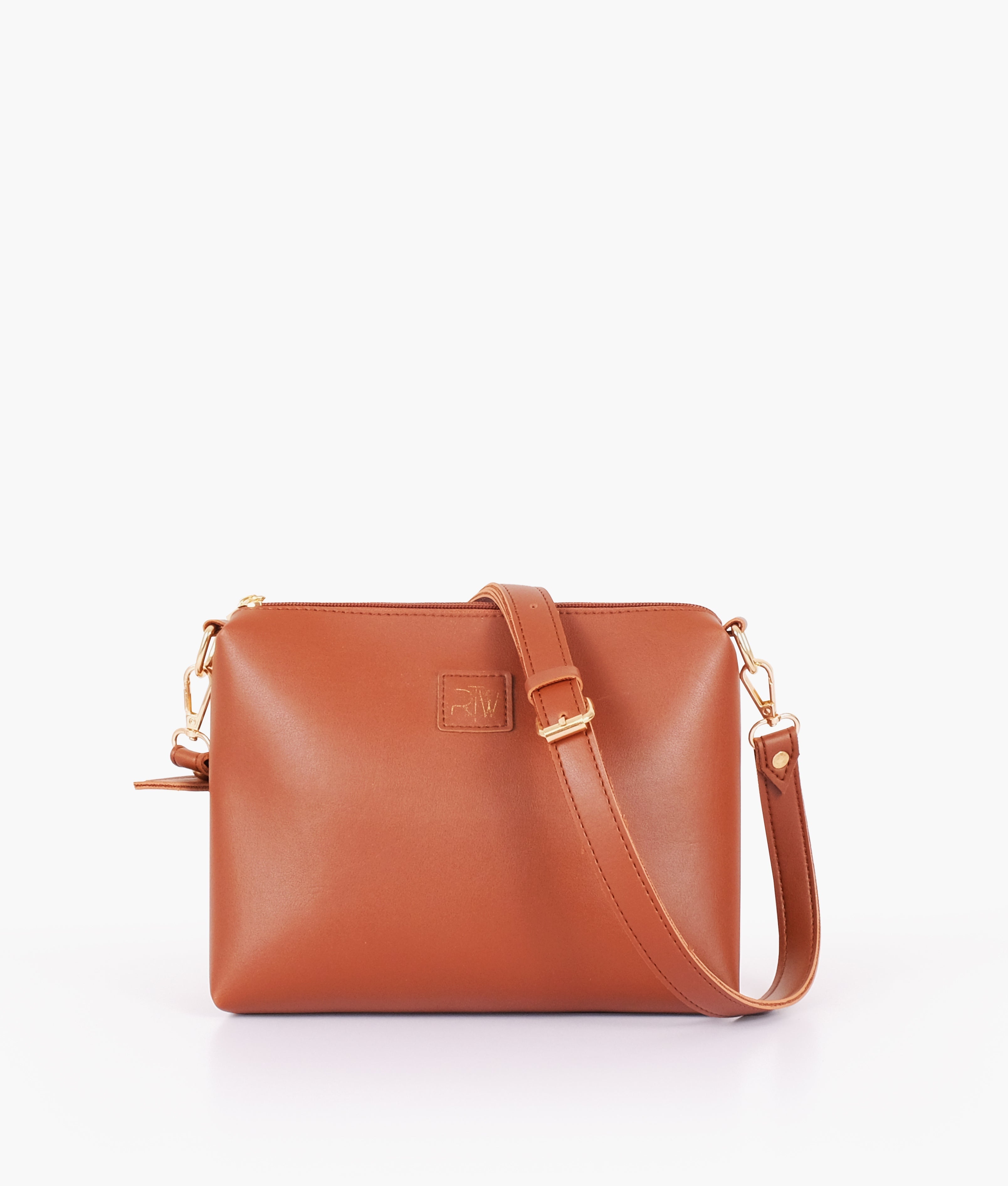 RTW Creation - Brown metal handle tote bag