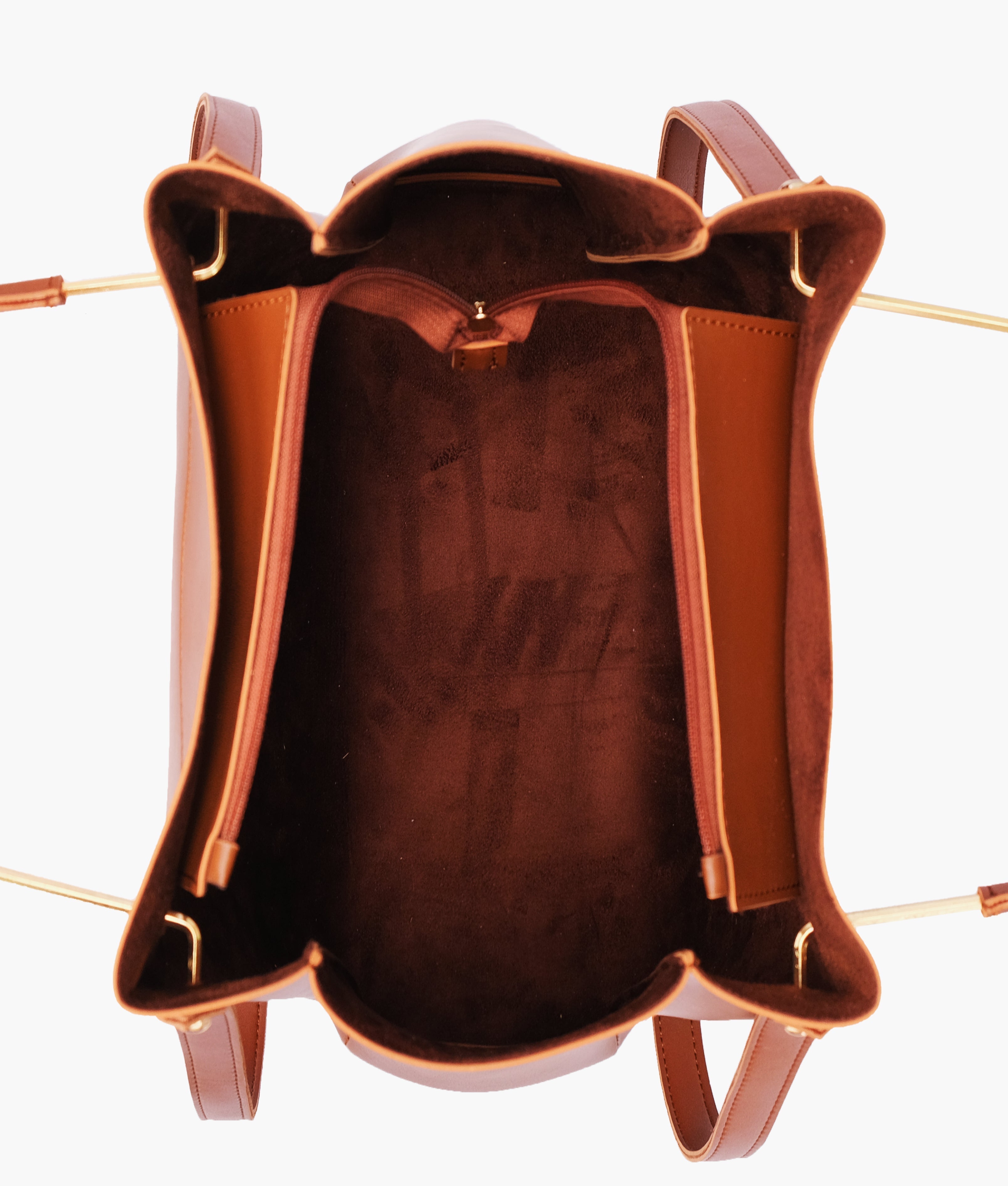 RTW Creation - Brown metal handle tote bag
