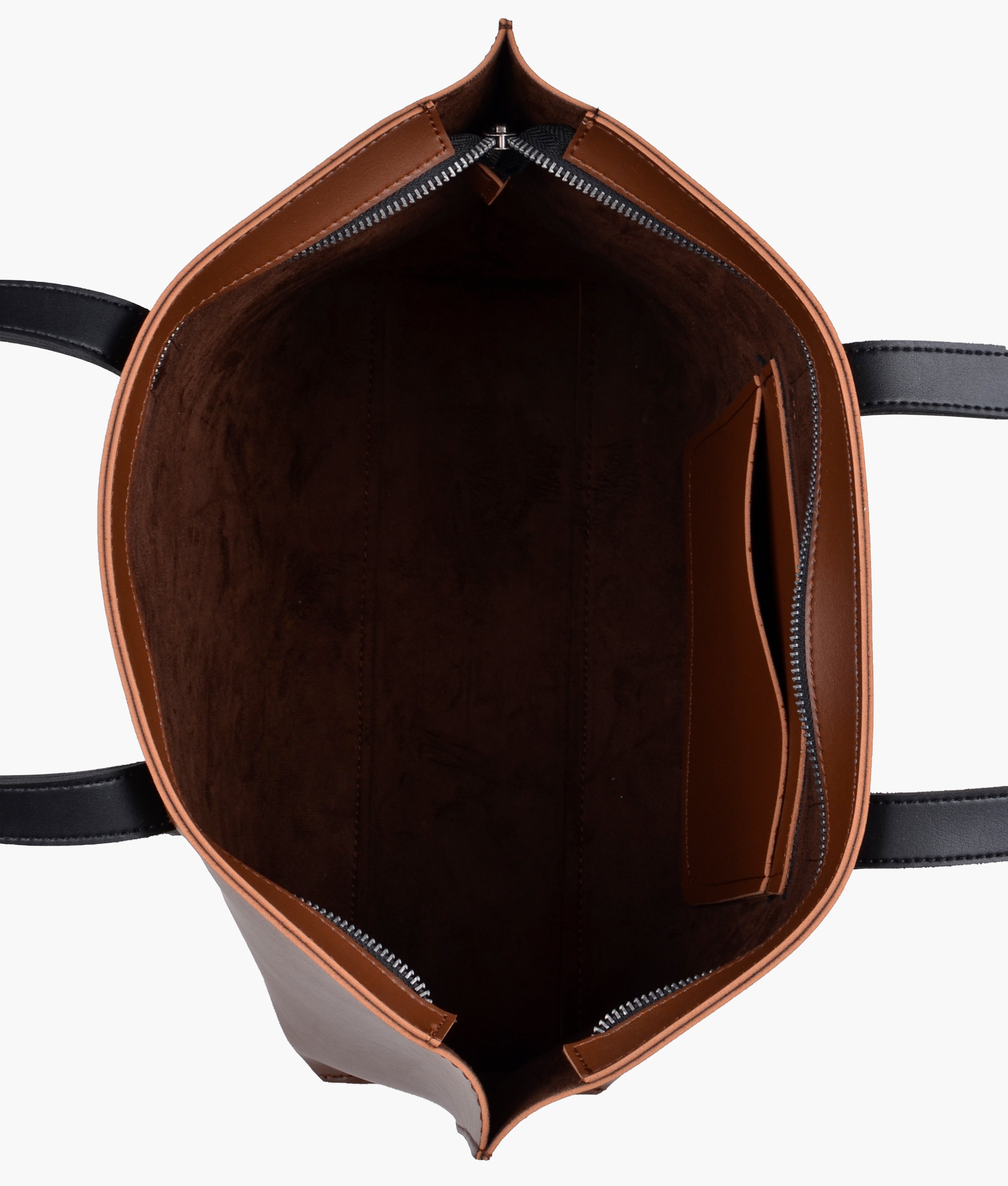 RTW Creation - Horse brown with black long handle tote bag