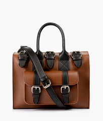 RTW Creation - Horse brown with black wilderness satchel bag