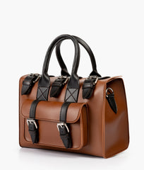 RTW Creation - Horse brown with black wilderness satchel bag