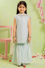 Shop Sequence Embroidered Net 3 Pc Suit in stunning Ice Blue???elegant, stylish, and comfortable dress for girls.