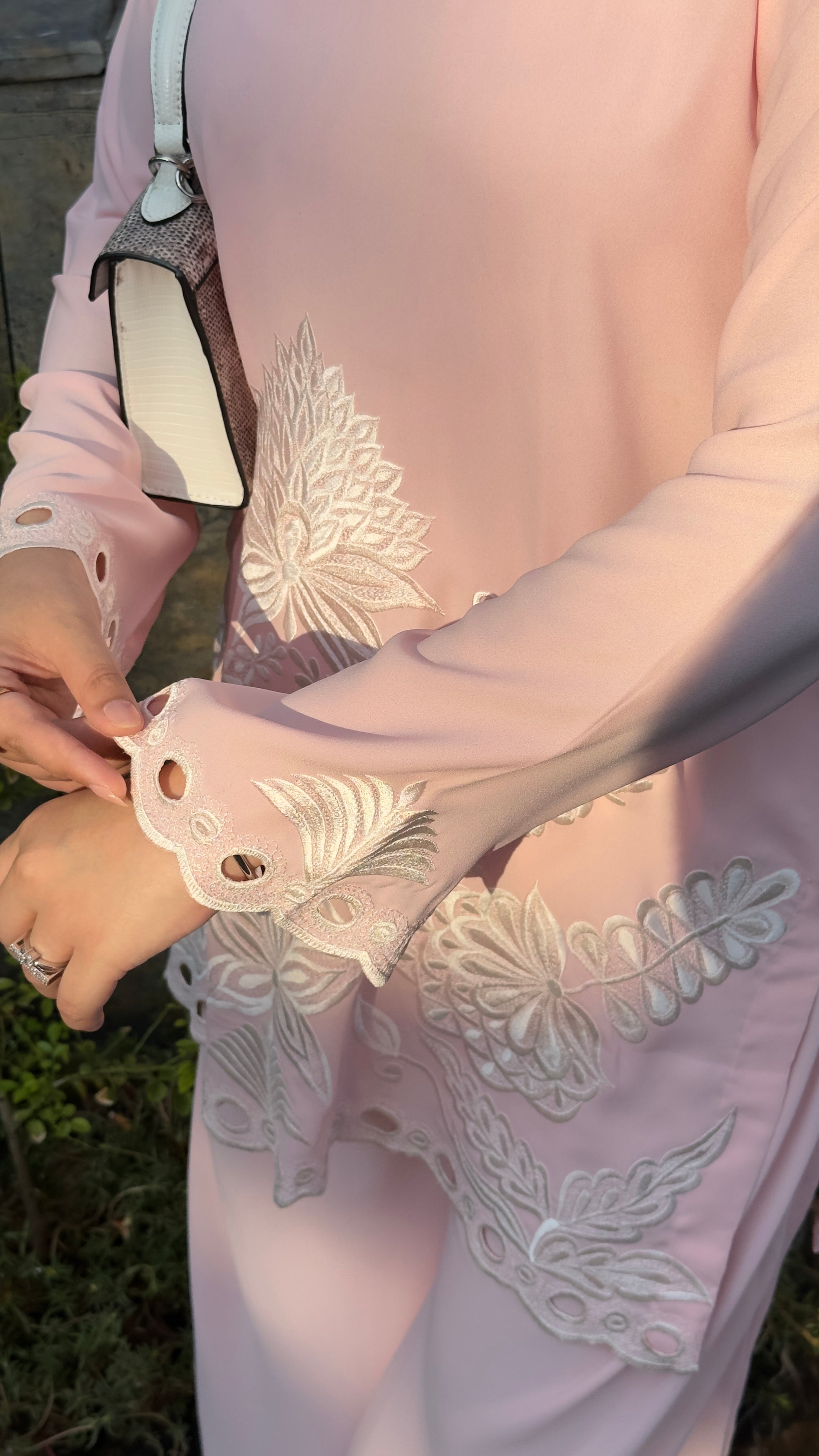 Manahils Stitched Pastel Pink Embroidered