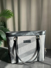 stylish black jute tote handbag for women Fineur