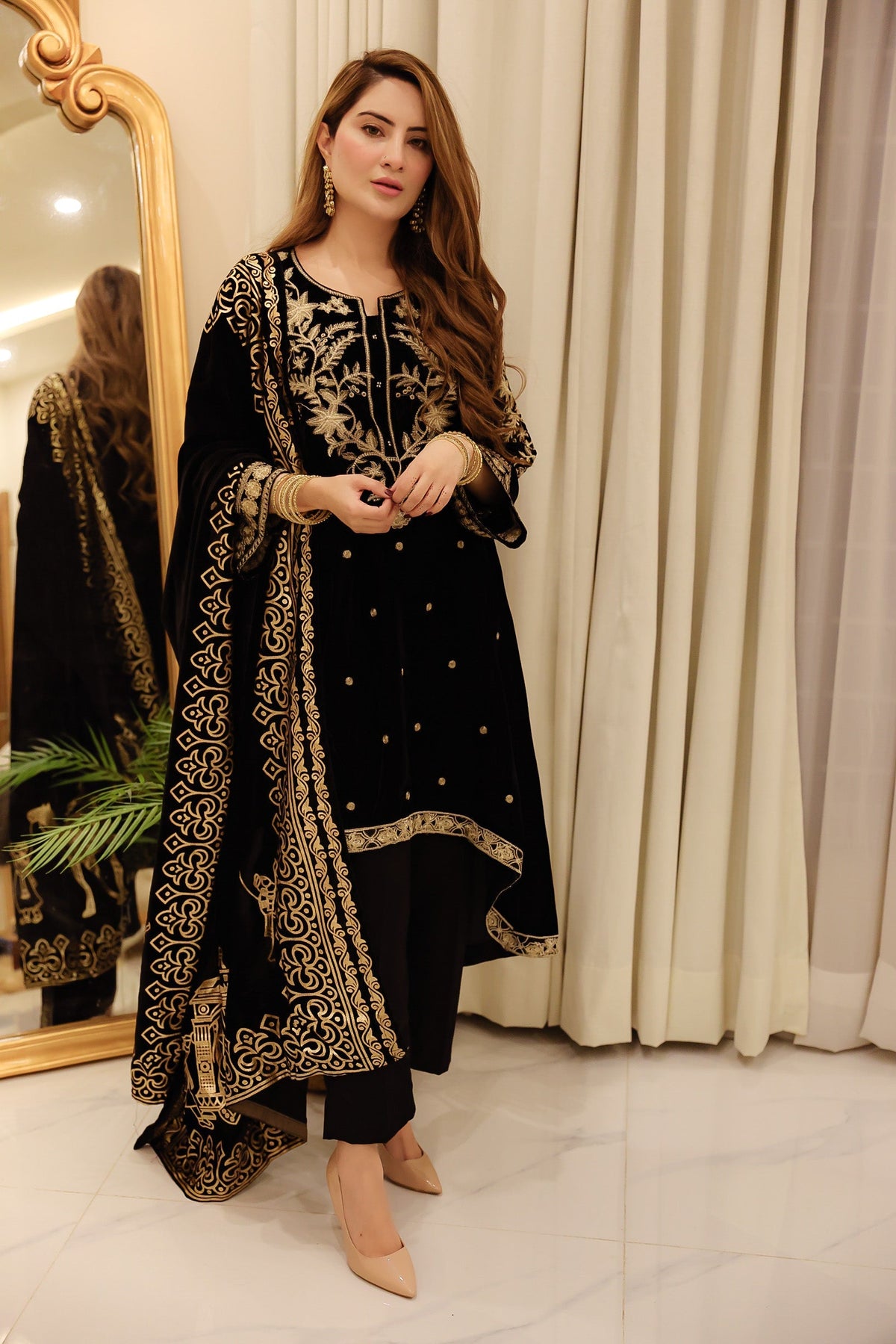 Panache Apparel Stitched Velvet Collection-Afreen