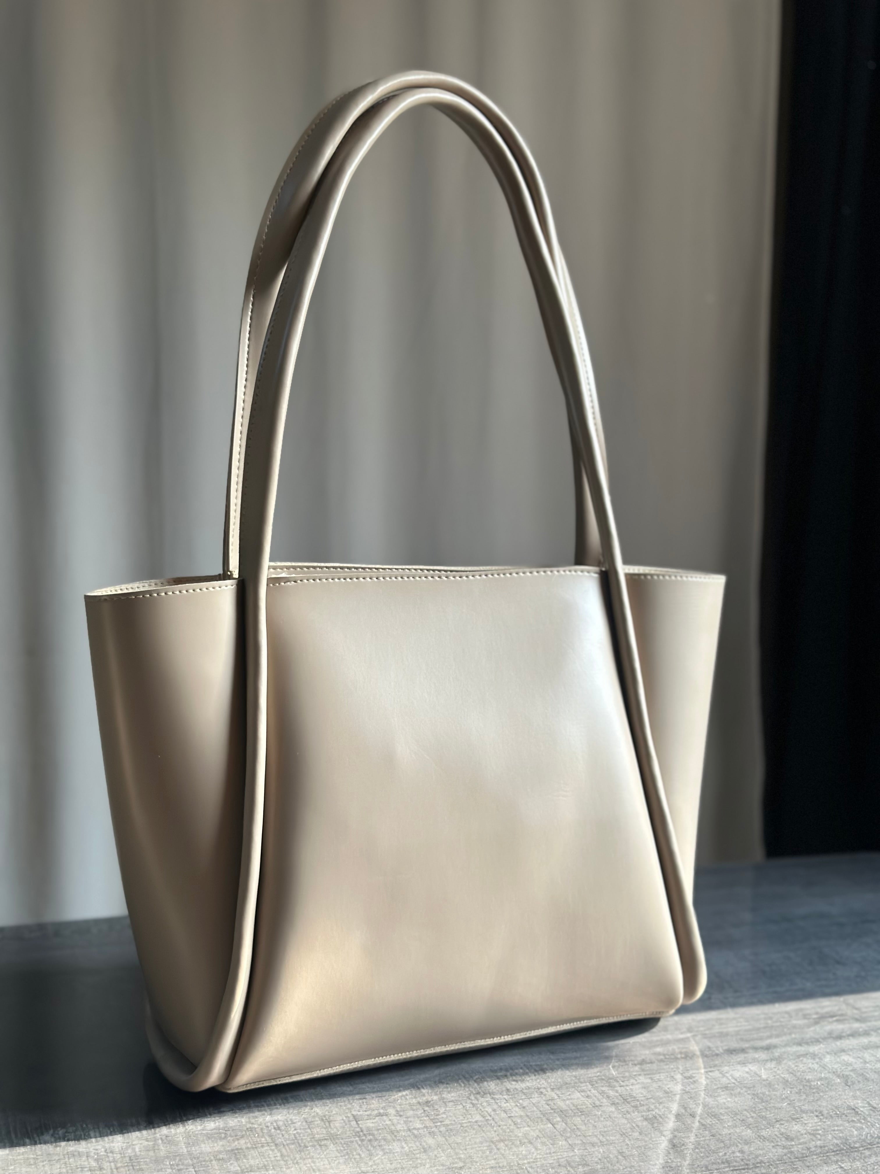 Fineur Pyramid Biege Tote Bag Premium leather ladies purse for office and university Pakistan