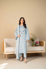 Tiraz Stitched 3 Piece Summer Suit-Elara