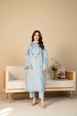 Tiraz Stitched 3 Piece Summer Suit-Elara