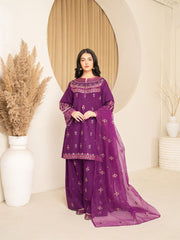 Tiraz Stitched 3 Piece Summer Suit-Ufaq