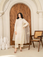 Tiraz Stitched 3 Piece Summer Suit-Noor