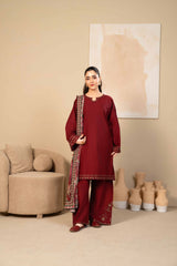 Tiraz Stitched 3 Piece Summer Suit-Liyana