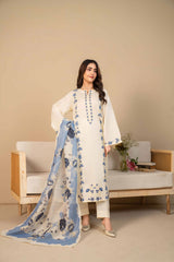 Tiraz Stitched 3 Piece Summer Suit-Nayab