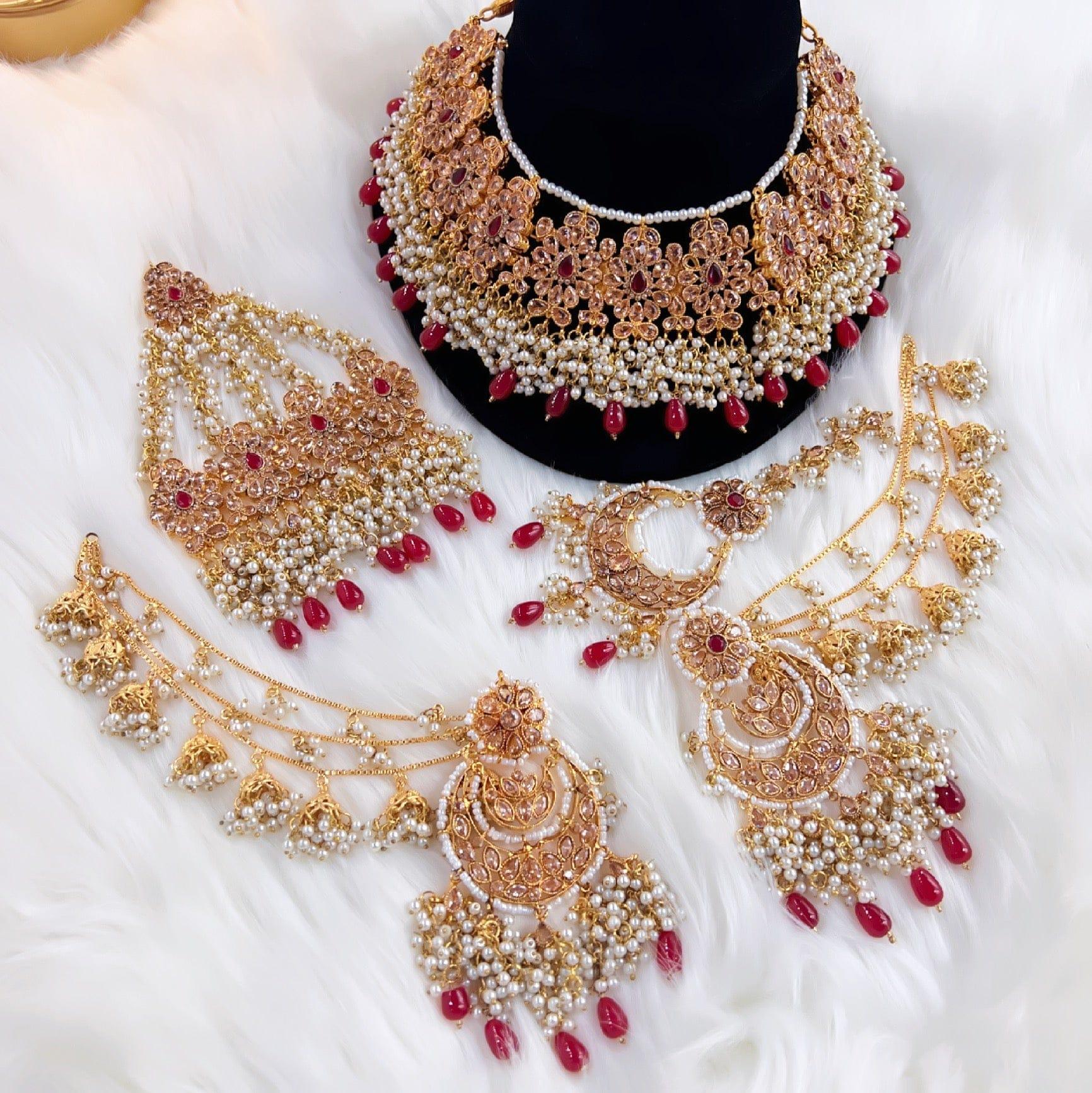 BRIDAL-0234 Red - Zeesy Jewellery