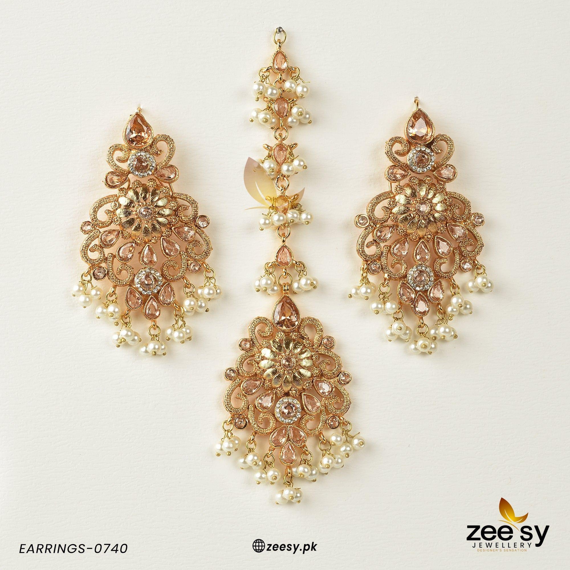 Spark Earrings-0740 Champagne - Zeesy Jewellery