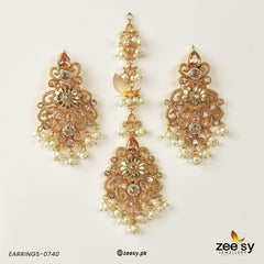 Spark Earrings-0740 Champagne - Zeesy Jewellery