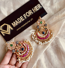 Made For Her-Rang-e-Nauratan Traditional Multicolor Earrings - LNS010