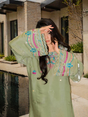 Dhaga Stitched Solid 2 Piece Emb Formals Suit-Amaya