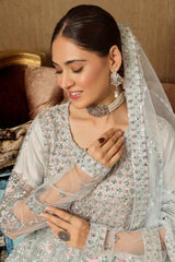 Dressline Semi Stitched 3 Pc Luxury Emb Net Collection
