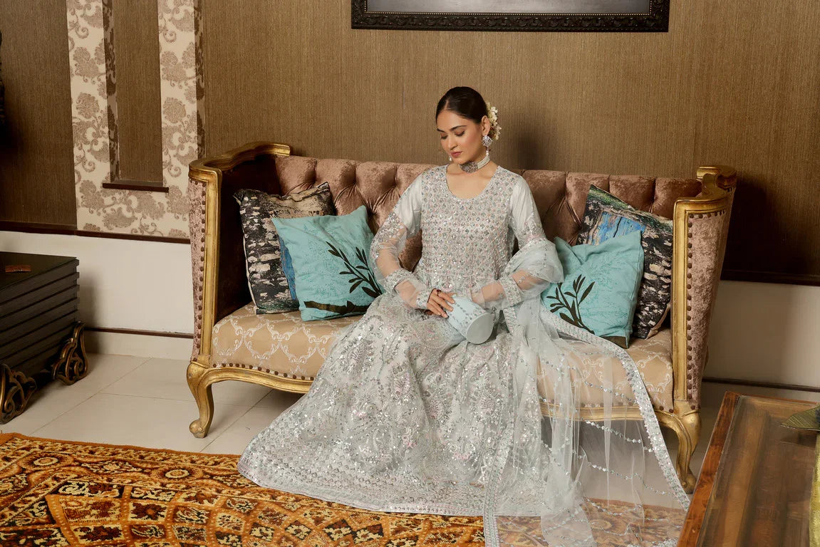 Dressline Semi Stitched 3 Pc Luxury Emb Net Collection